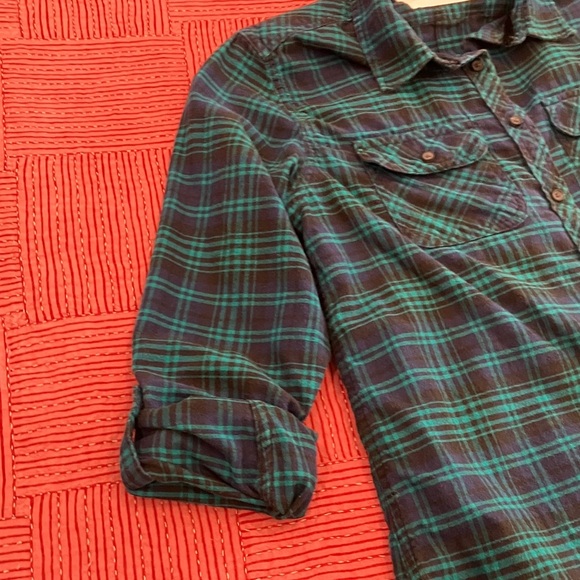 Windriver Women's small Plaid Button Down Shirt - Teal and purple - Picture 11 of 13